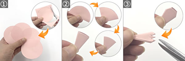 折り紙で作る♪立体的なカーネーションの作り方 手順1～3