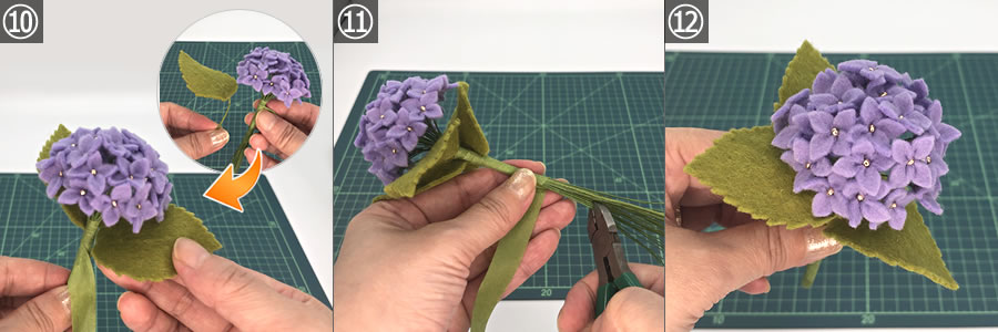 フェルトで作る花 アジサイ の作り方 型紙を無料ダウンロード Let S ガーデニンgooooods
